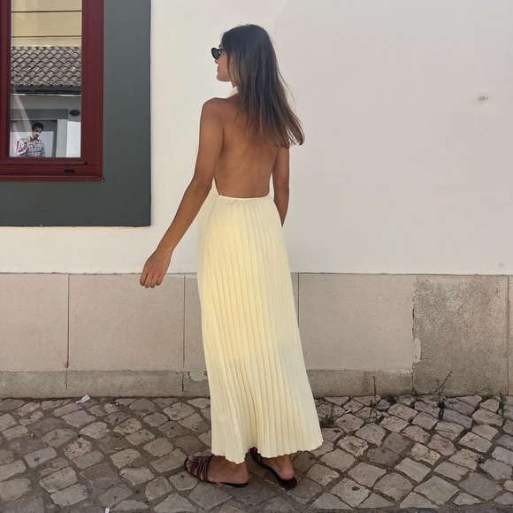 ZARA PLEATED HALTER DRESS - Picture 13 of 16